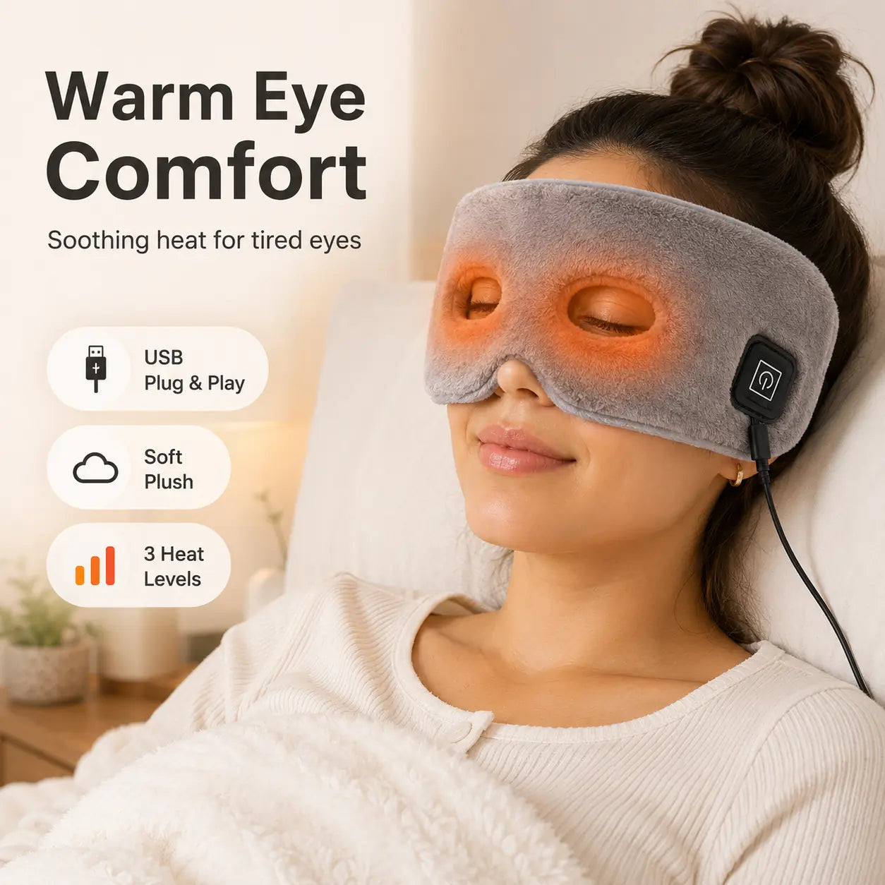 Electric Heated Eye Mask Dry Eyes, Puffiness & Relaxation Vendula Care 10