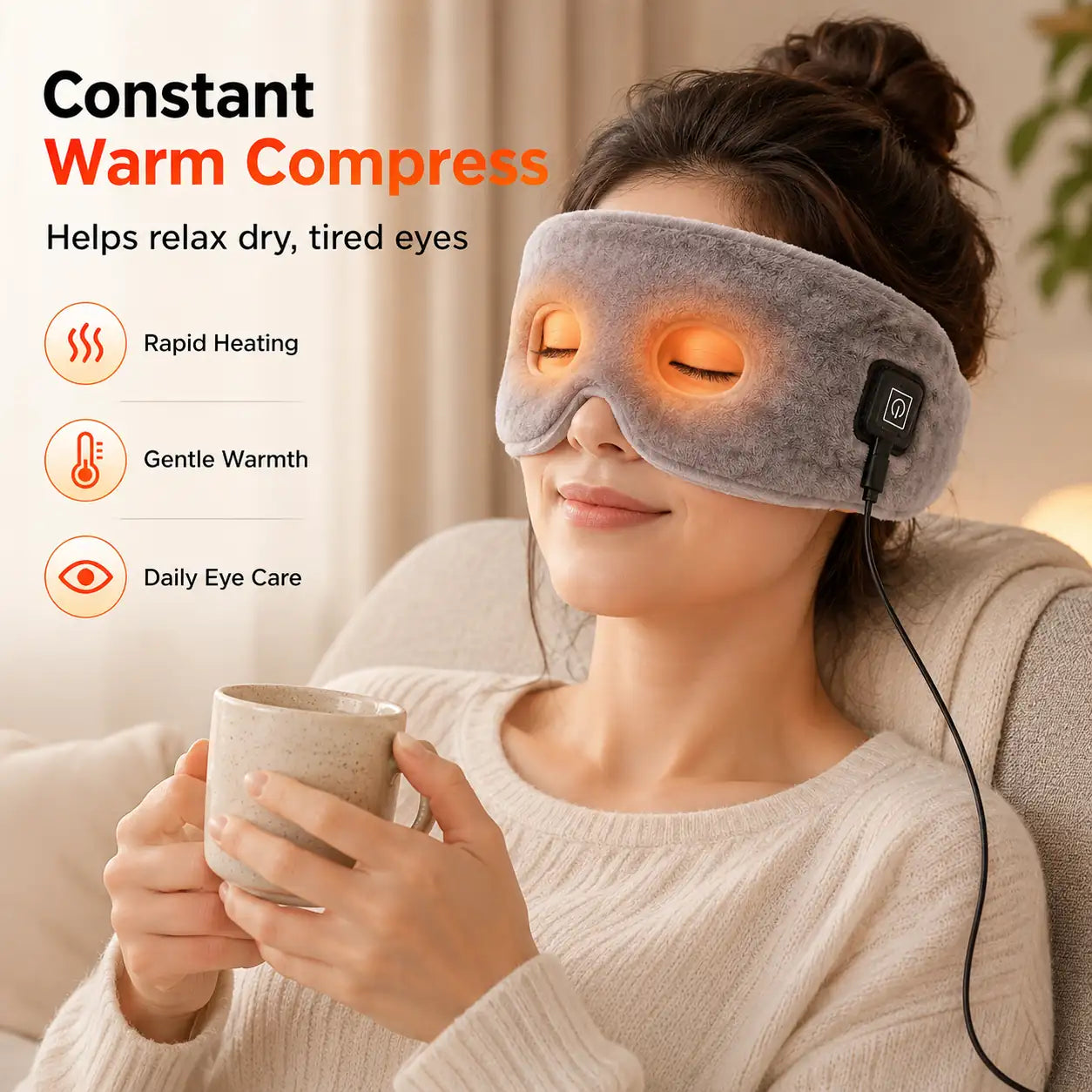 Electric Heated Eye Mask Dry Eyes, Puffiness & Relaxation Vendula Care 4