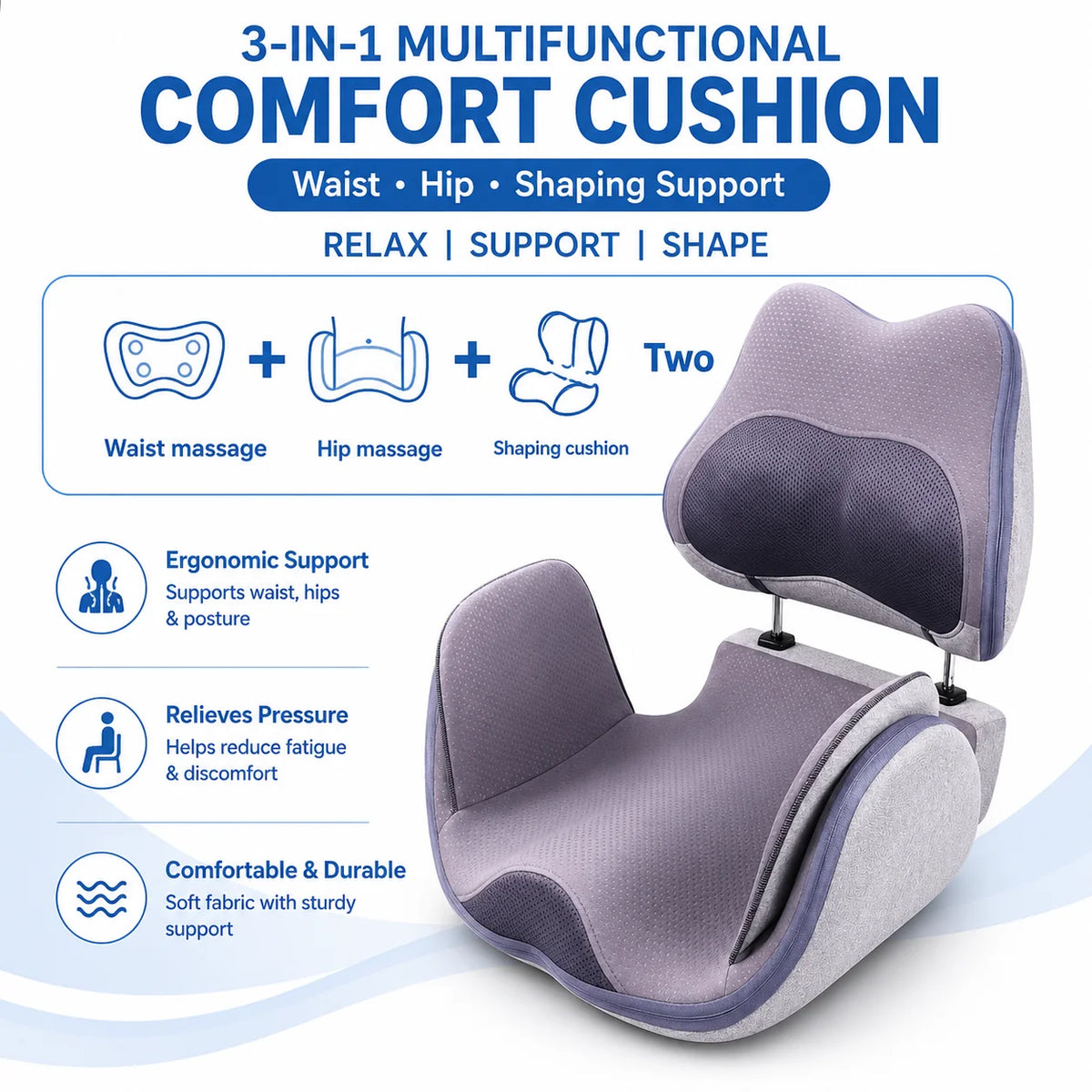 Electric Massage Cushion for Relaxation, Pain Relief & Comfort Vendula Care 02