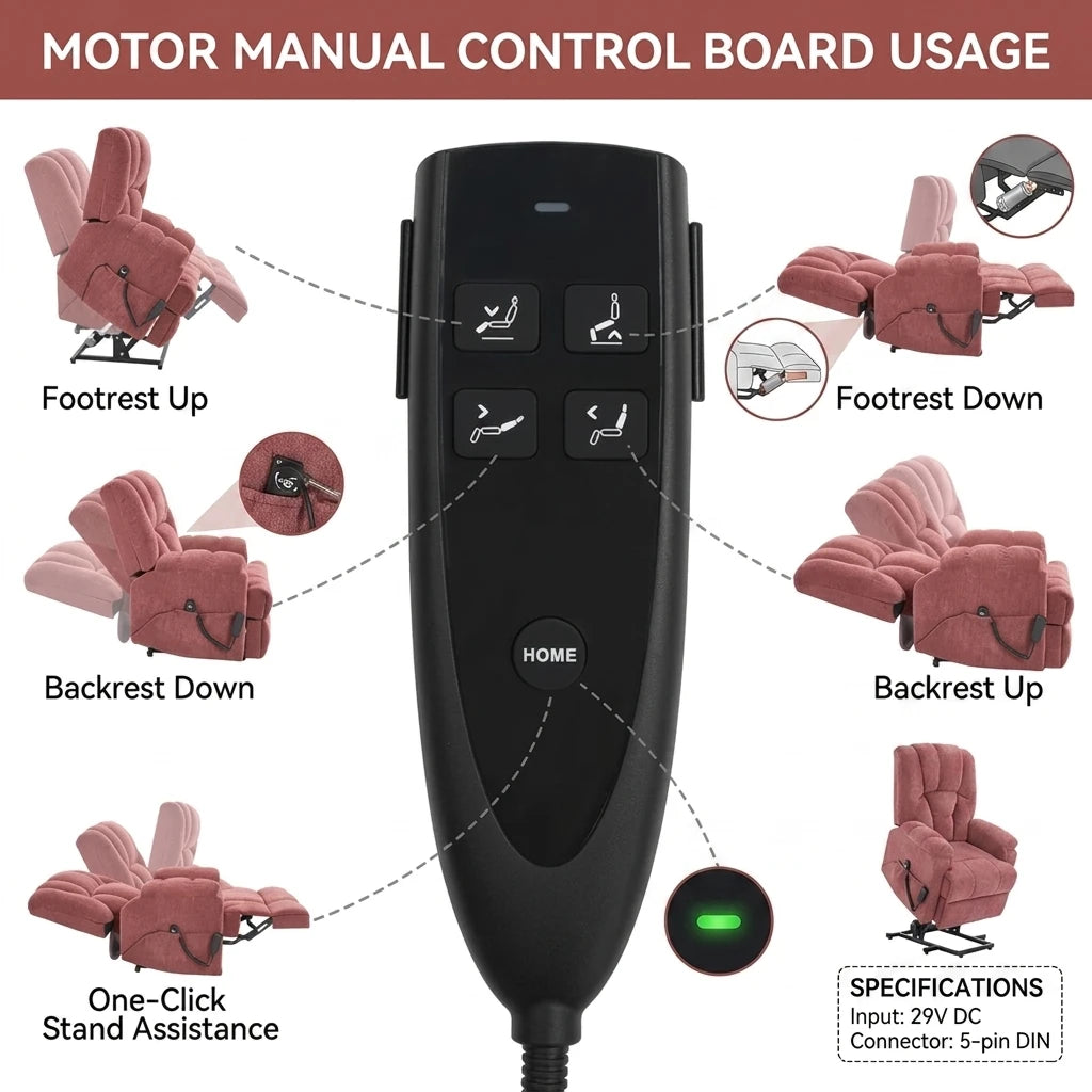 Electric Reclining Chair Power Recliner for Living Room Home Vendula Care 02