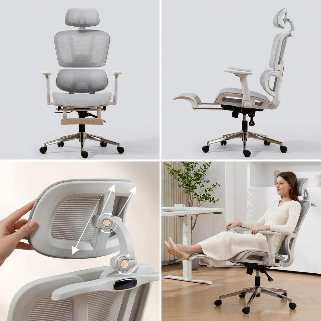 Ergonomic Adjustable Office Desk Chair with Lumbar Support Vendula Care  (3)