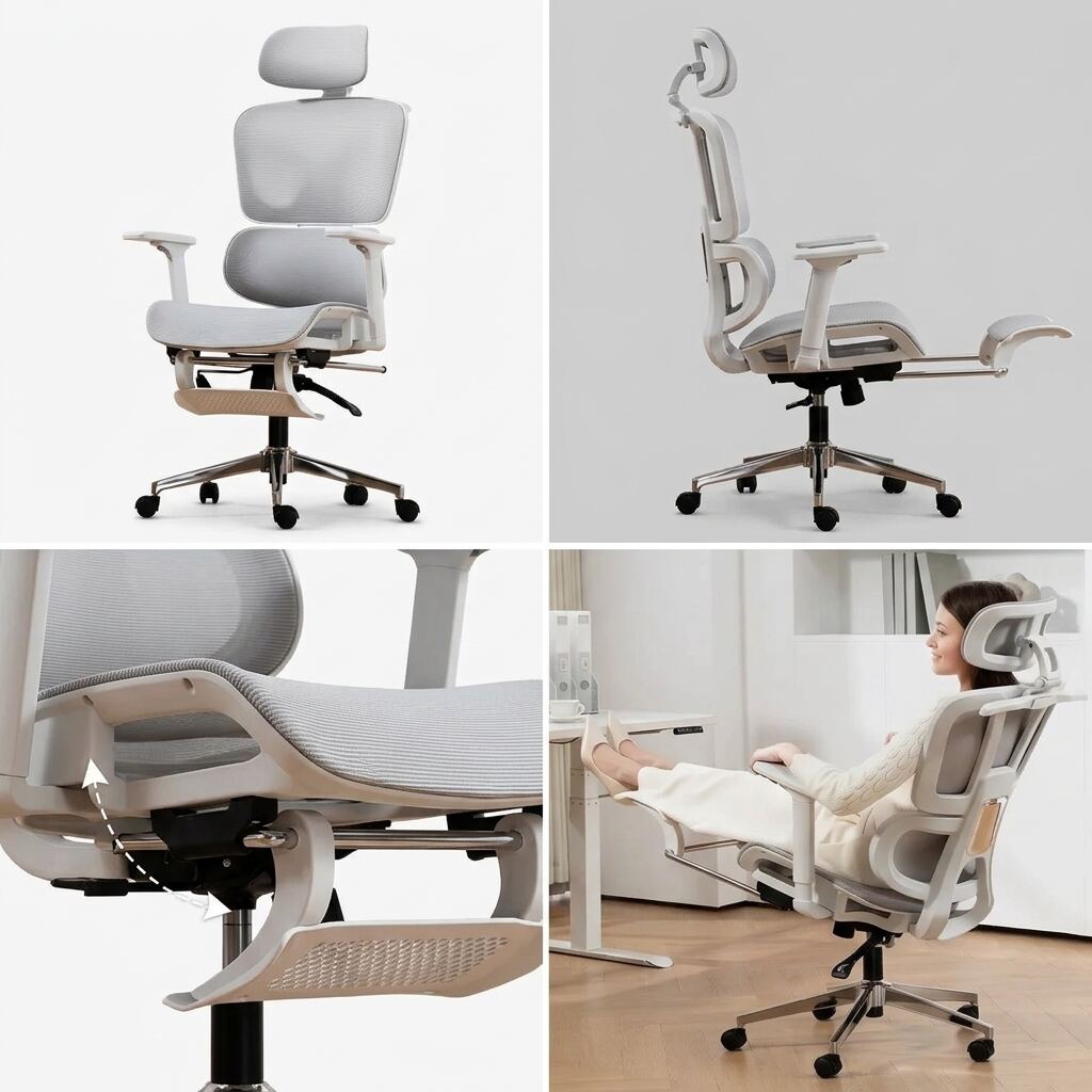 Ergonomic Adjustable Office Desk Chair with Lumbar Support Vendula Care  (4)