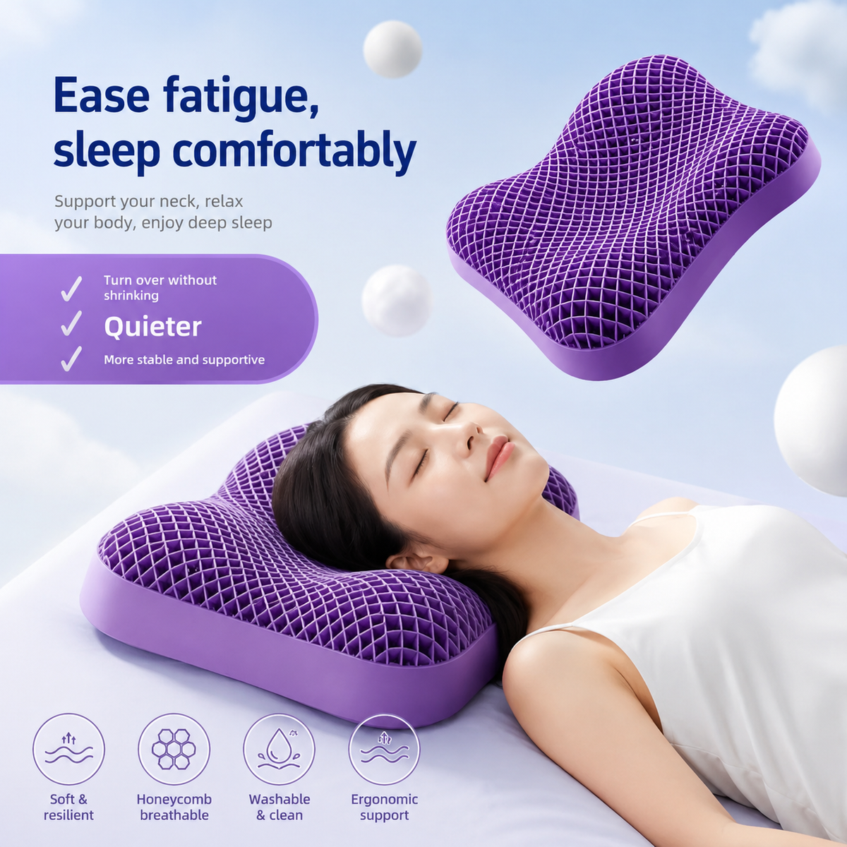 Ergonomic Breathable Cervical Support Pillow for Sleeping  VendulaCare 07