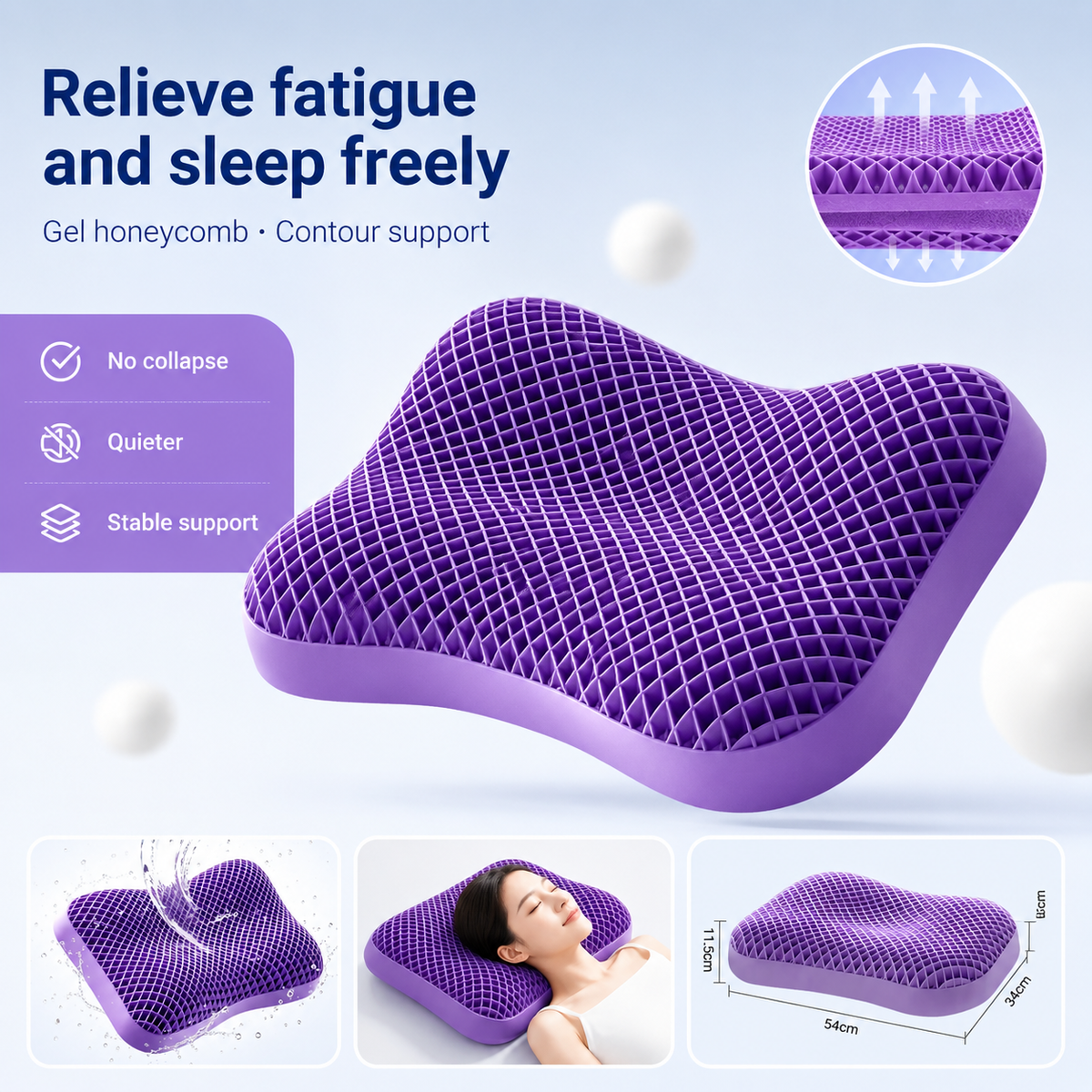 Ergonomic Breathable Cervical Support Pillow for Sleeping  VendulaCare 09