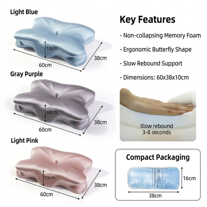 Ergonomic Cervical Memory Foam Pillow for Neck Pain Relief Vendula Care 01