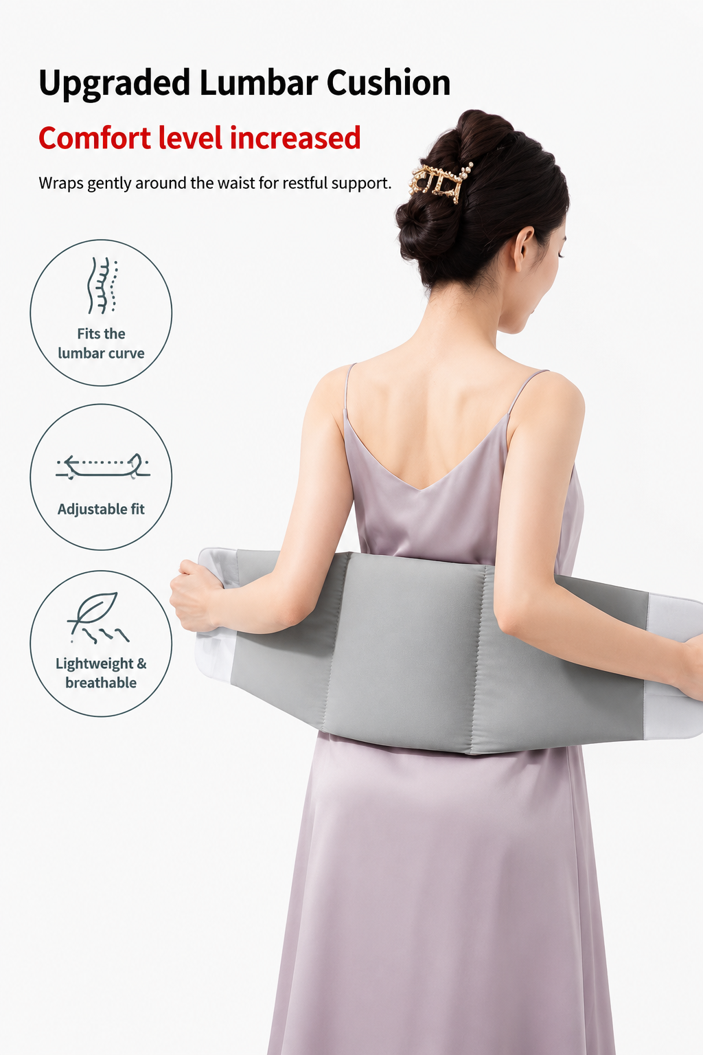 Ergonomic Lumbar Pillow for Sleeping Comfort & Back Support VendulaCare 08