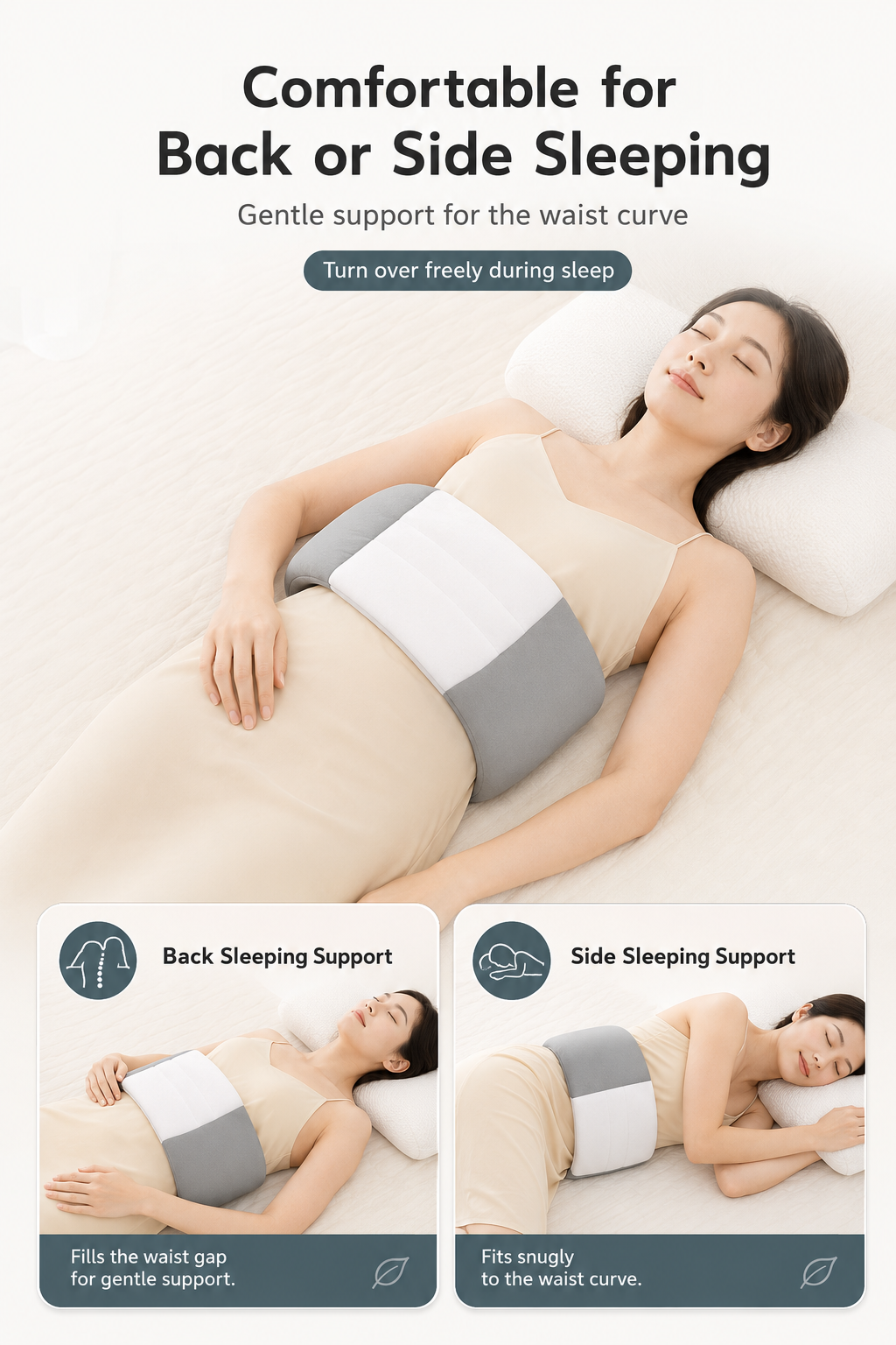 Ergonomic Lumbar Pillow for Sleeping Comfort & Back Support VendulaCare 03
