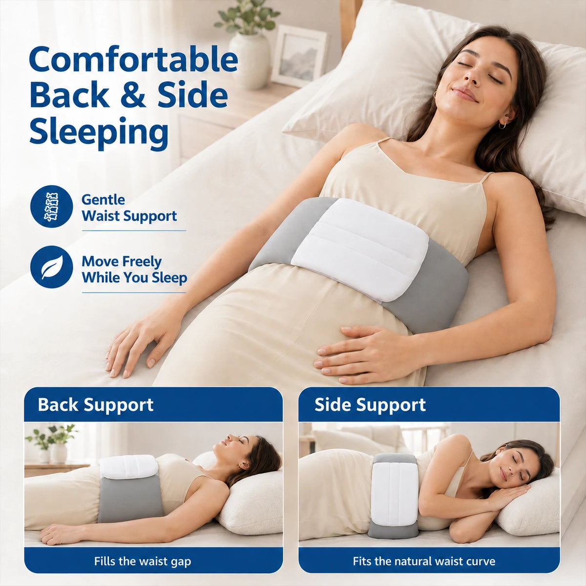 Ergonomic Lumbar Pillow for Sleeping Comfort & Back Support Vendula Care 04