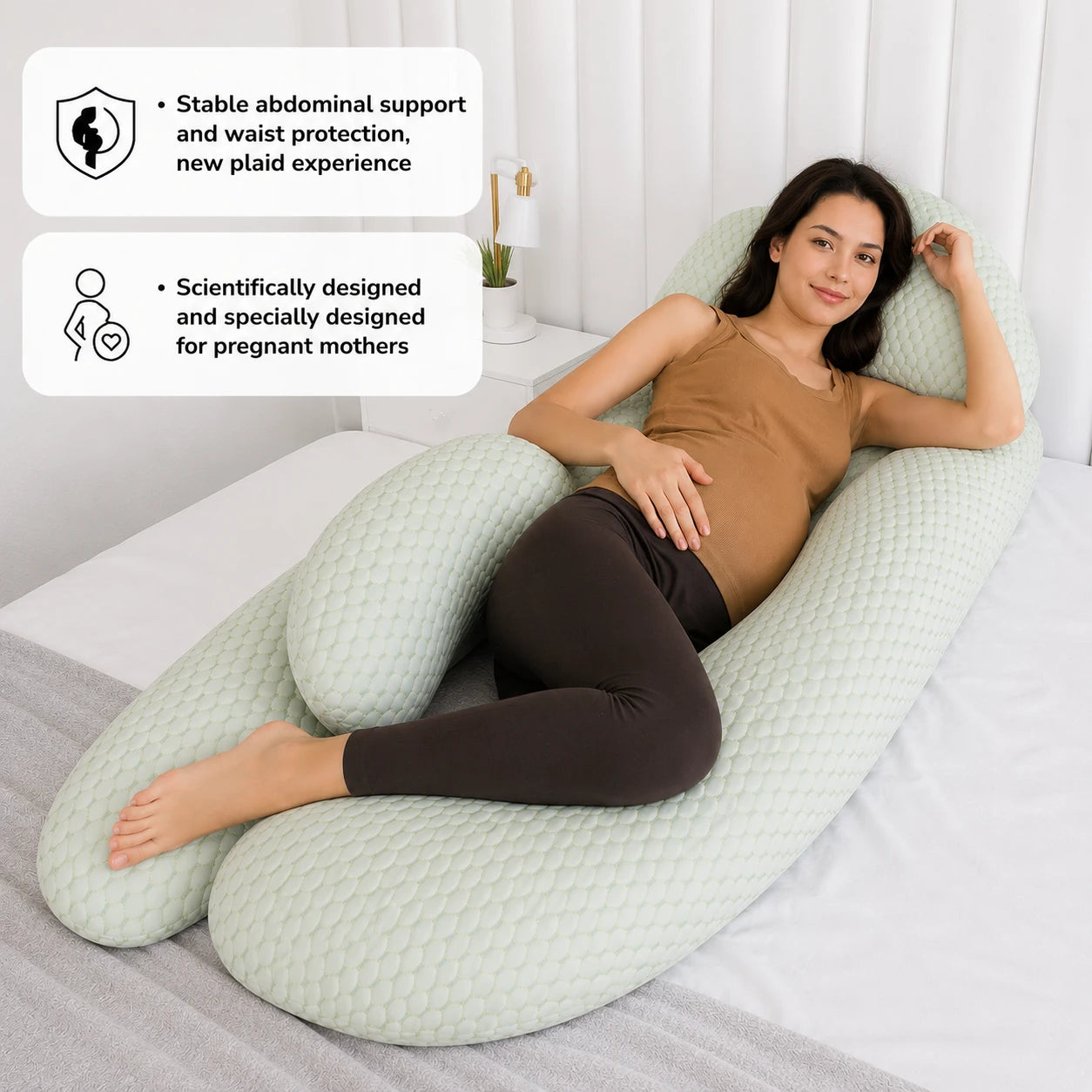 Ergonomic Maternity Pillow Side Sleeping & Pregnancy Support Vendula care 6