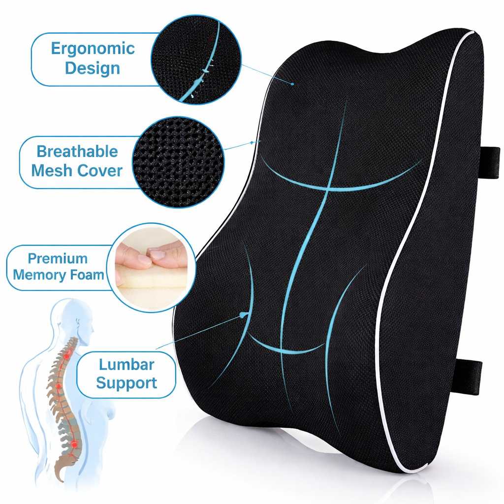 Ergonomic Memory Foam Car Cushion for Office and Travel Use Vendula Care 1