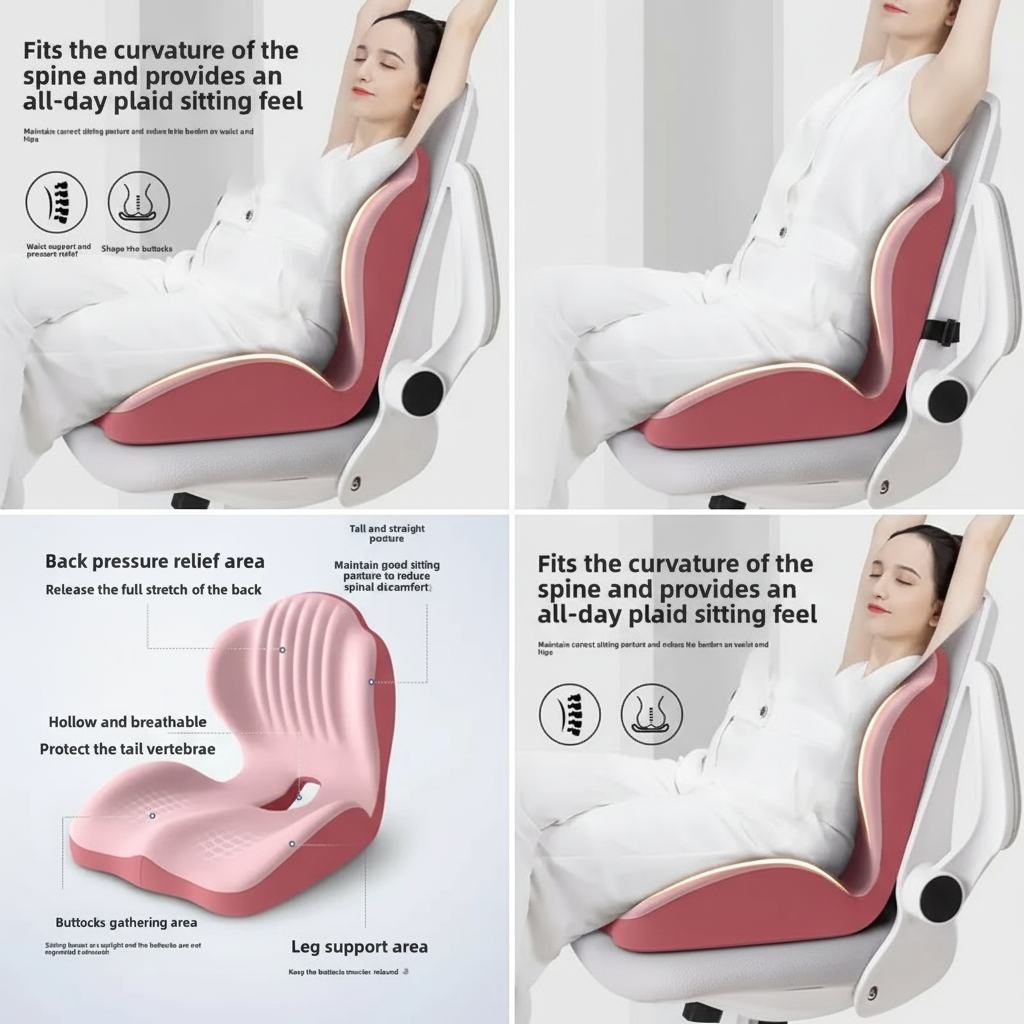 Ergonomic Memory Foam Seat Cushion with Lumbar Back Support Vendula Care 05