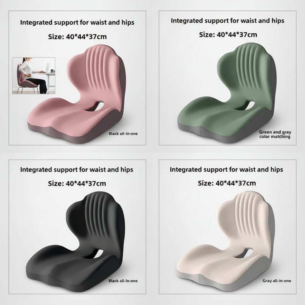 Ergonomic Memory Foam Seat Cushion with Lumbar Back Support Vendula Care 07