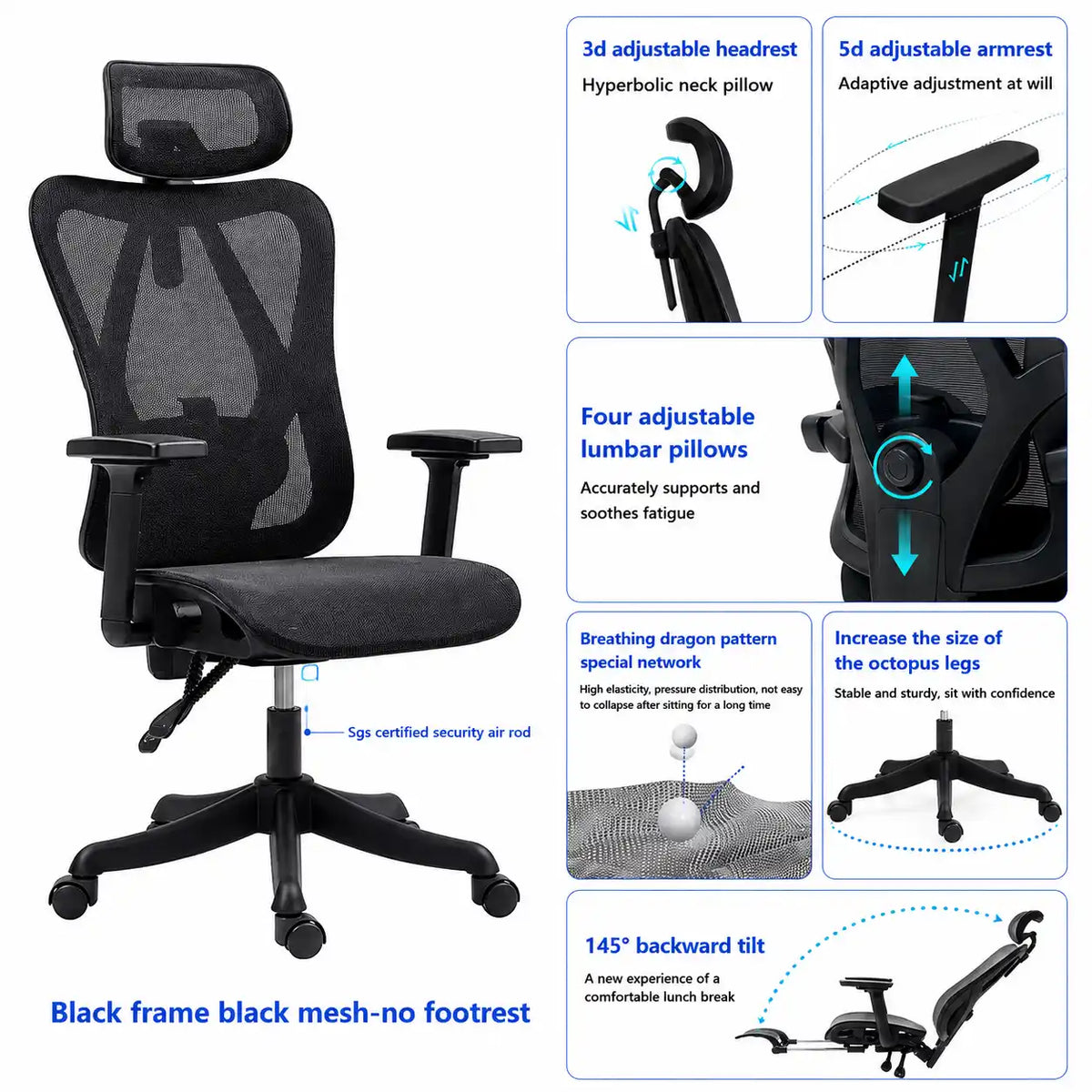 Ergonomic Mesh Office Chair for Comfortable Daily Use Vendula Care 10