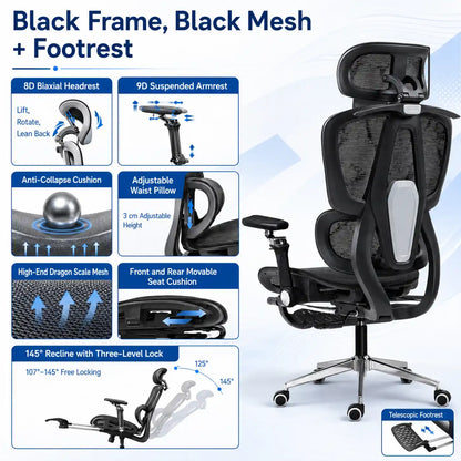 Ergonomic Mesh Office Chair with Adjustable Support Vendula Care 03