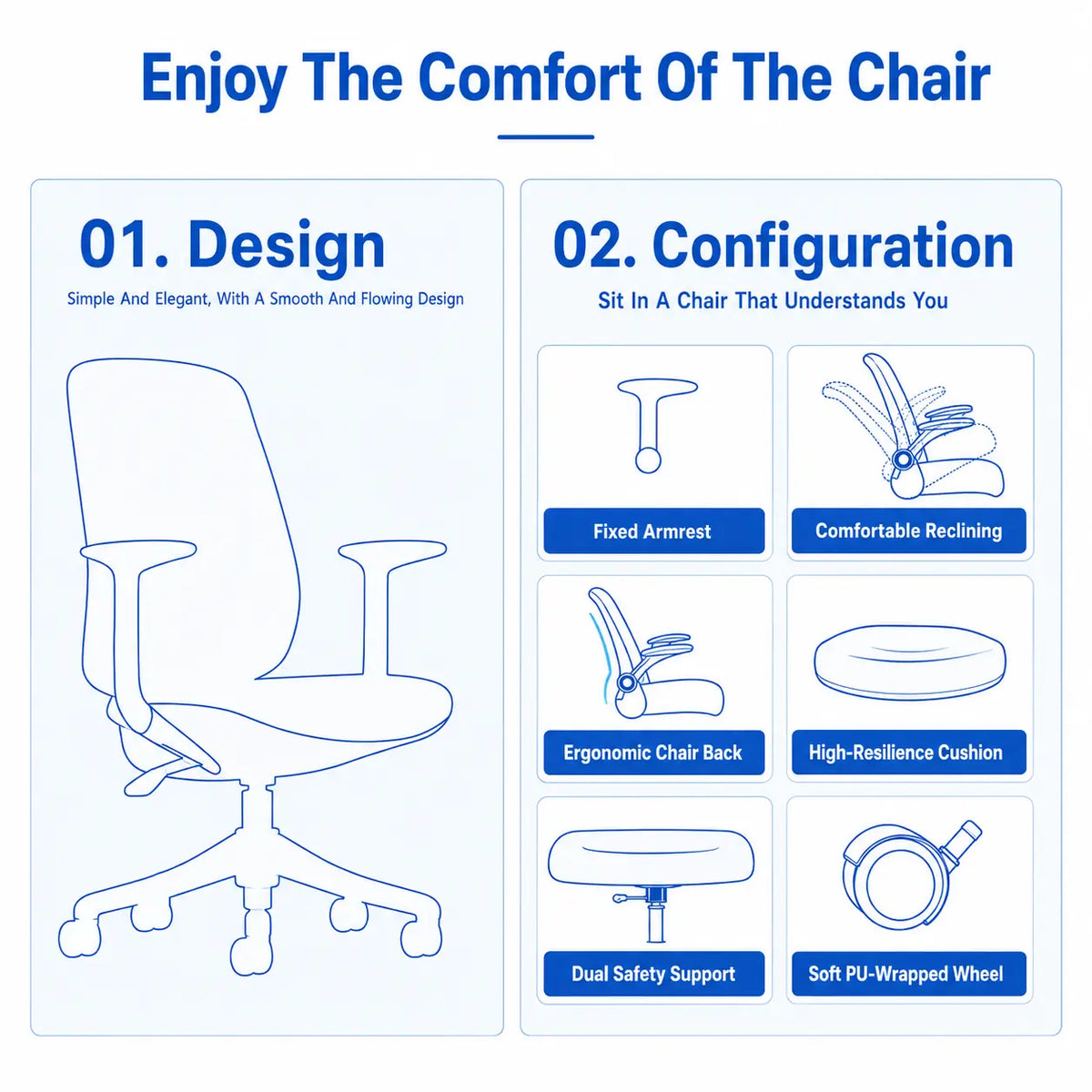 Ergonomic Mesh Office Chair with Smooth Rolling Casters Vendula Cre 08