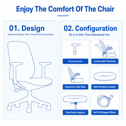 Ergonomic Mesh Office Chair with Smooth Rolling Casters Vendula Cre 08