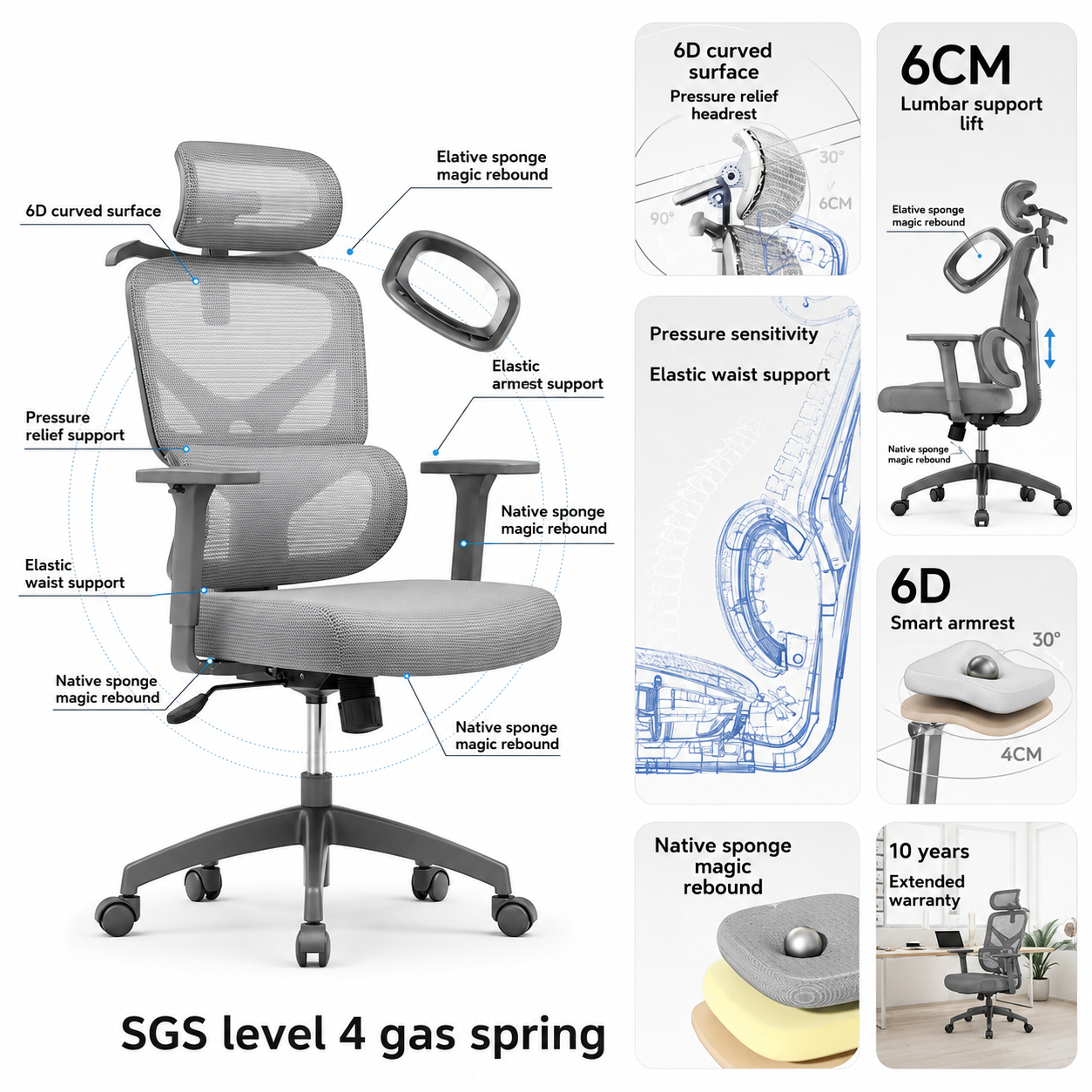 Ergonomic Office Gaming Chair with Recline & Neck Support VendulaCare 05