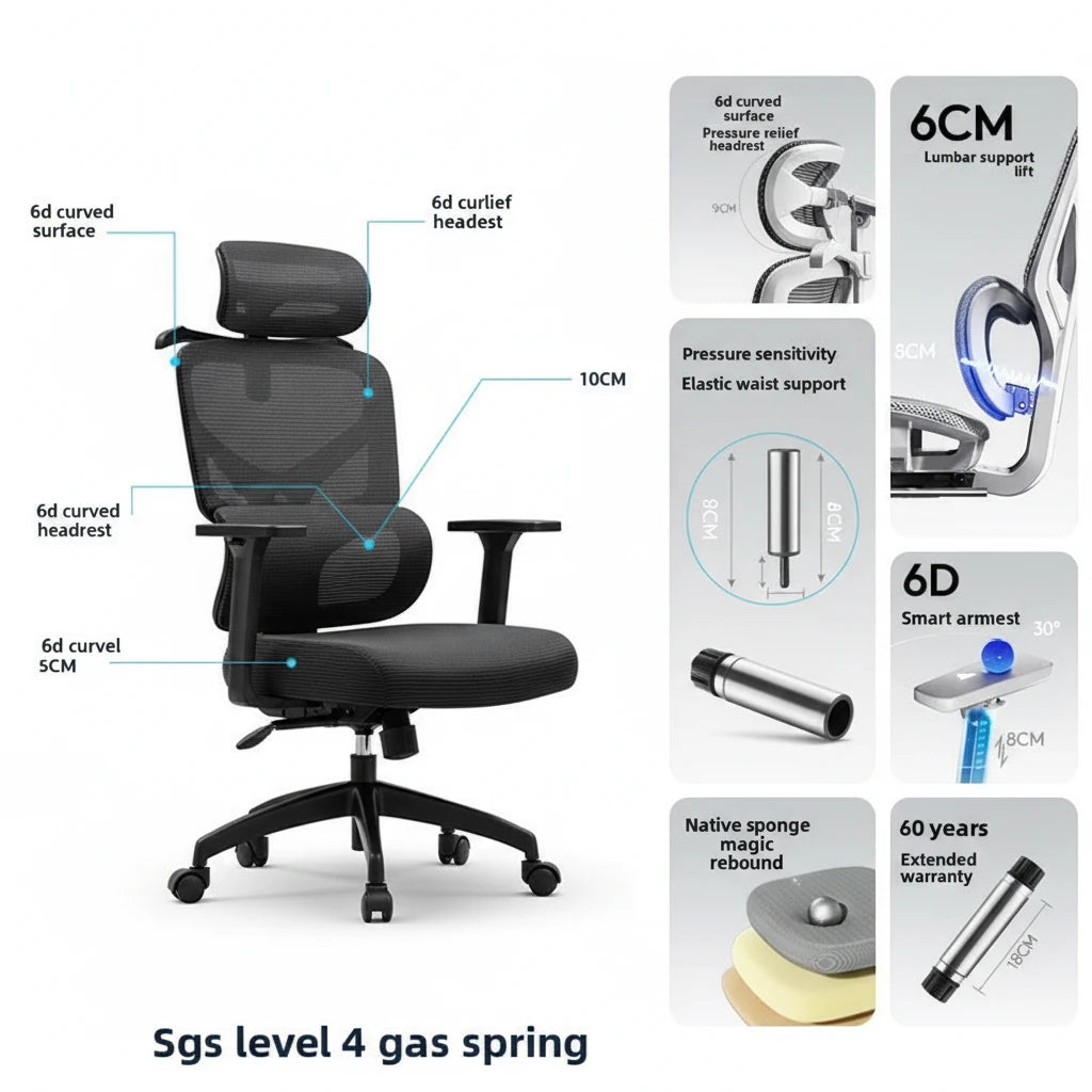 Ergonomic Office Gaming Chair with Recline & Neck Support VendulaCare 06.