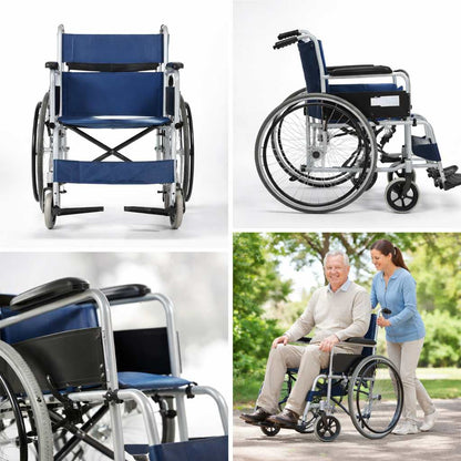 Folding Wheelchair with Brakes and Footrests for Seniors Vendula Care 6