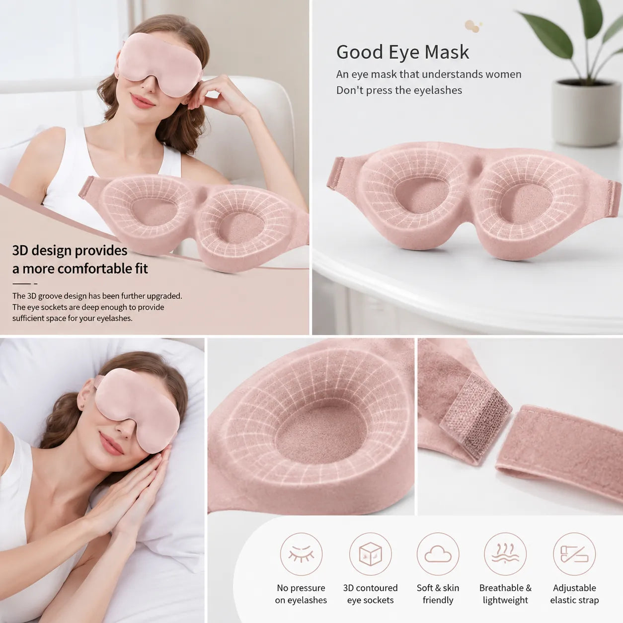 Full Light-Blocking Sleep Eye Mask for Blackout Sleep Rest Vendula Care 7