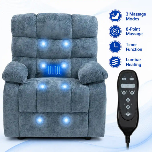 Heated Reclining Chair with Massage for Home Comfort Vendula Care 02