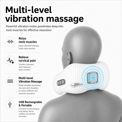 Heated U-Shape Neck Massager Pillow for Pain & Stress Relief VendulaCare06