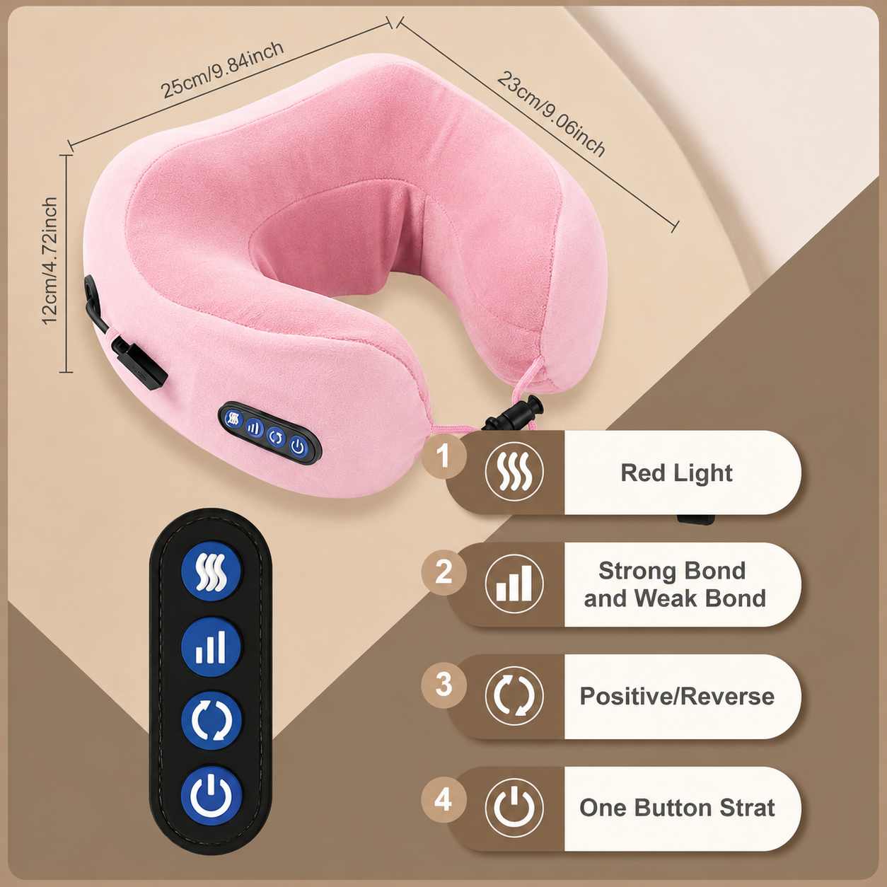 Heated U-Shape Neck Massager Pillow for Pain & Stress Relief VendulaCare07