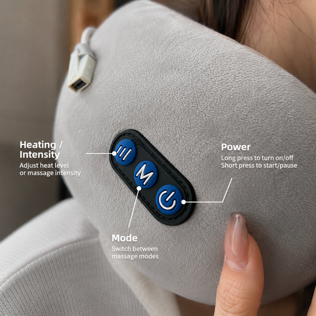Heated U-Shape Neck Massager Pillow for Pain & Stress Relief VendulaCare14