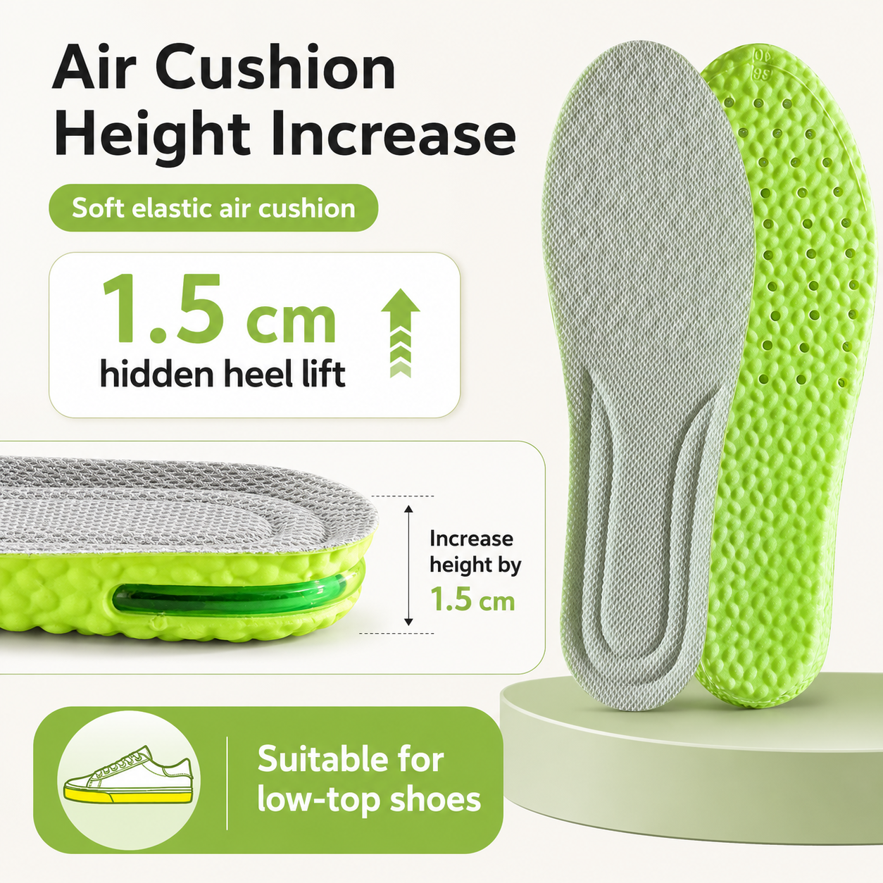 Height Increasing Insoles with Air Cushion for Daily Comfort Vendula care 06