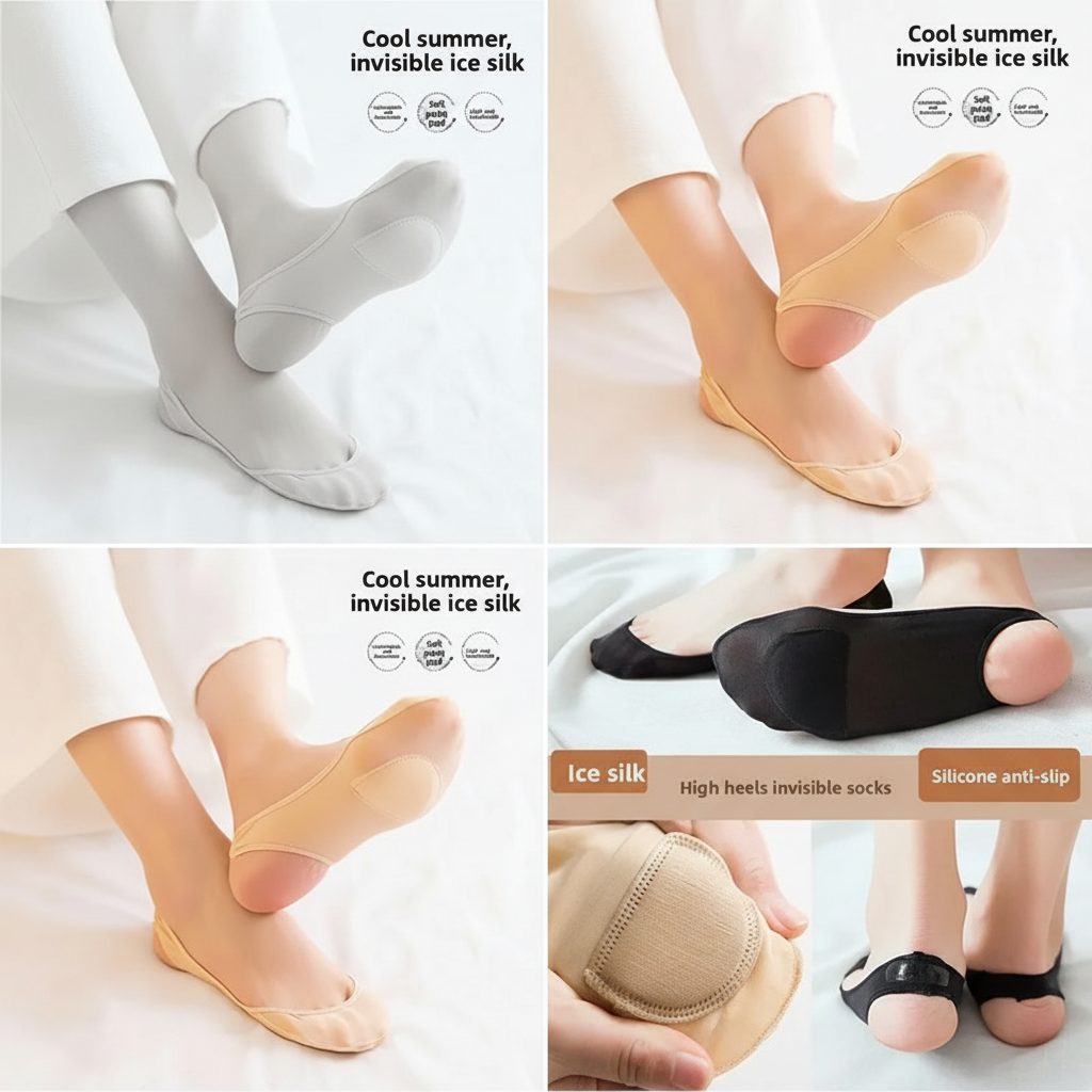 Invisible No-Show Boat Socks with Non-Slip Silicone Grips Vendula Care 07