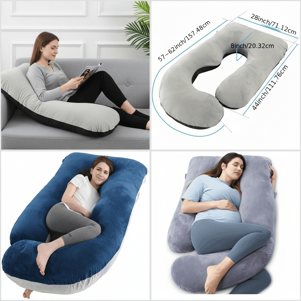 J-Shaped Maternity Pillow for Pregnancy and Side Sleeping Vendula Care 4