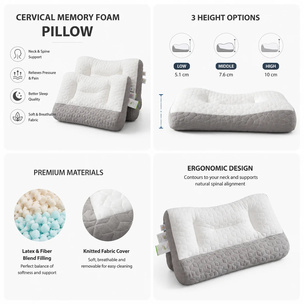 Japanese Latex Cervical Pillow for Neck Pain Relief & Sleep Vendula care 08