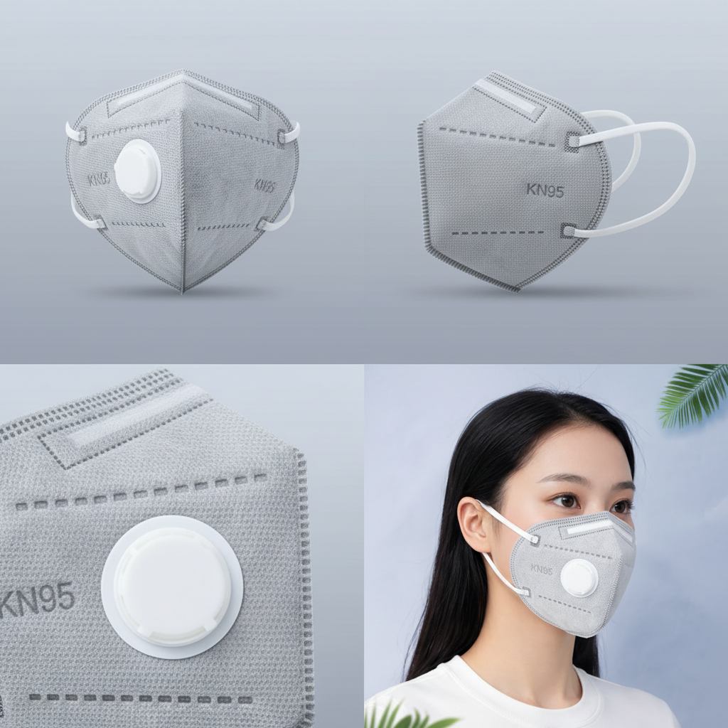 KN95 Industrial Dust Mask with Breathing Valve for Sanding Vendula Care 03