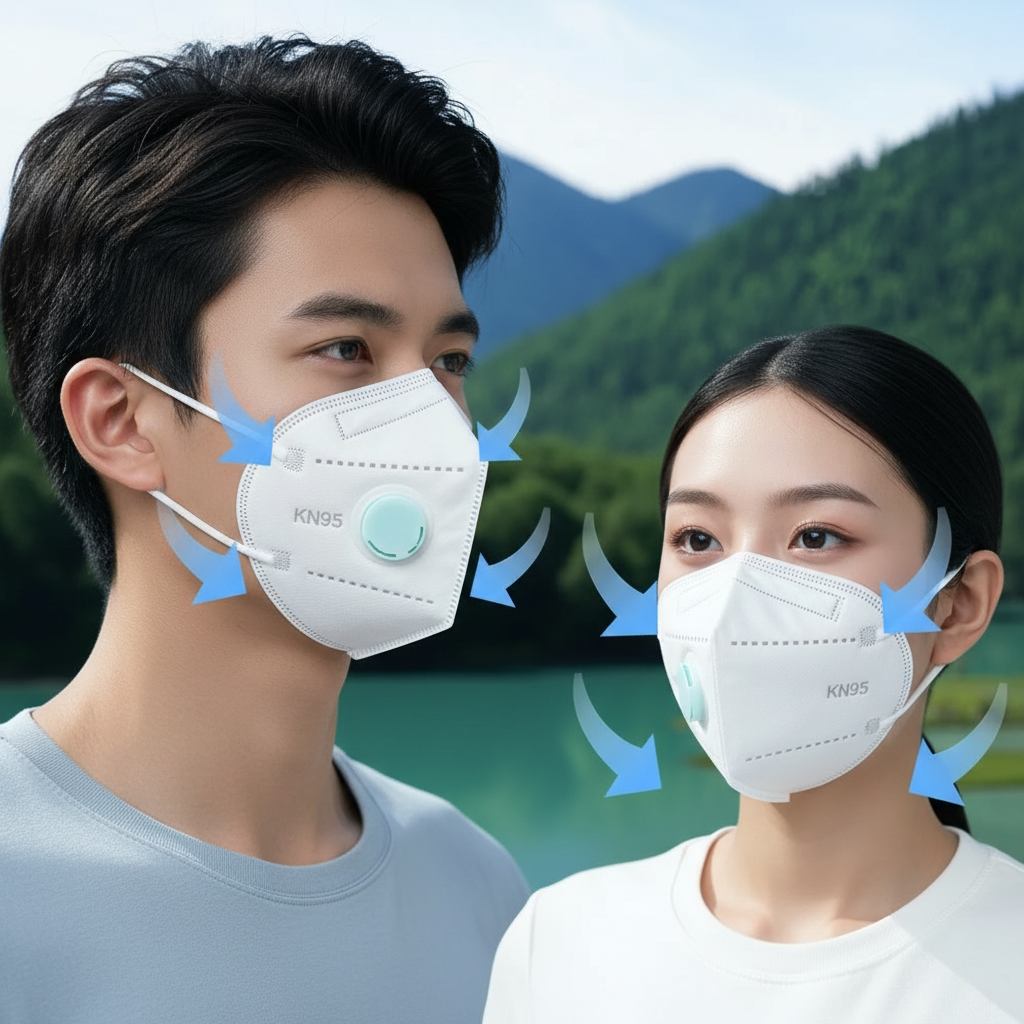 KN95 Industrial Dust Mask with Breathing Valve for Sanding Vendula Care 04