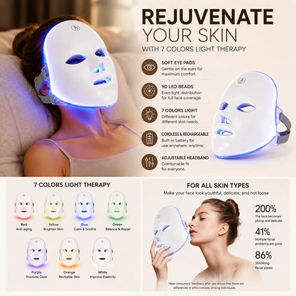 LED Light Therapy Beauty Mask for Facial Skin Care at Home Vendula Care 3
