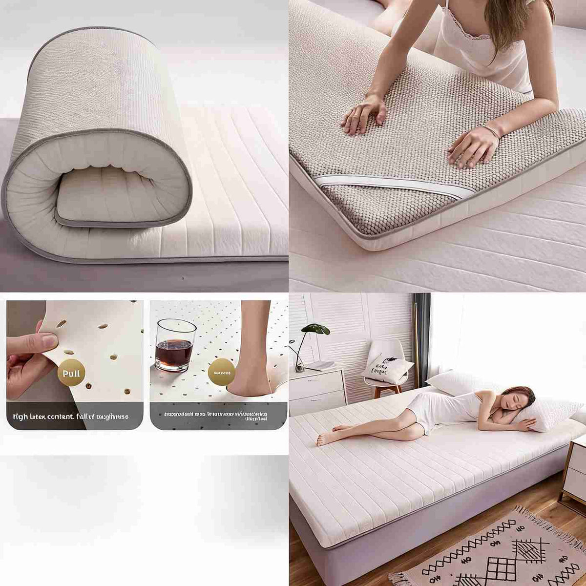 Latex Memory Foam Mattress Topper Pad for Pressure Relief VendulaCare 01
