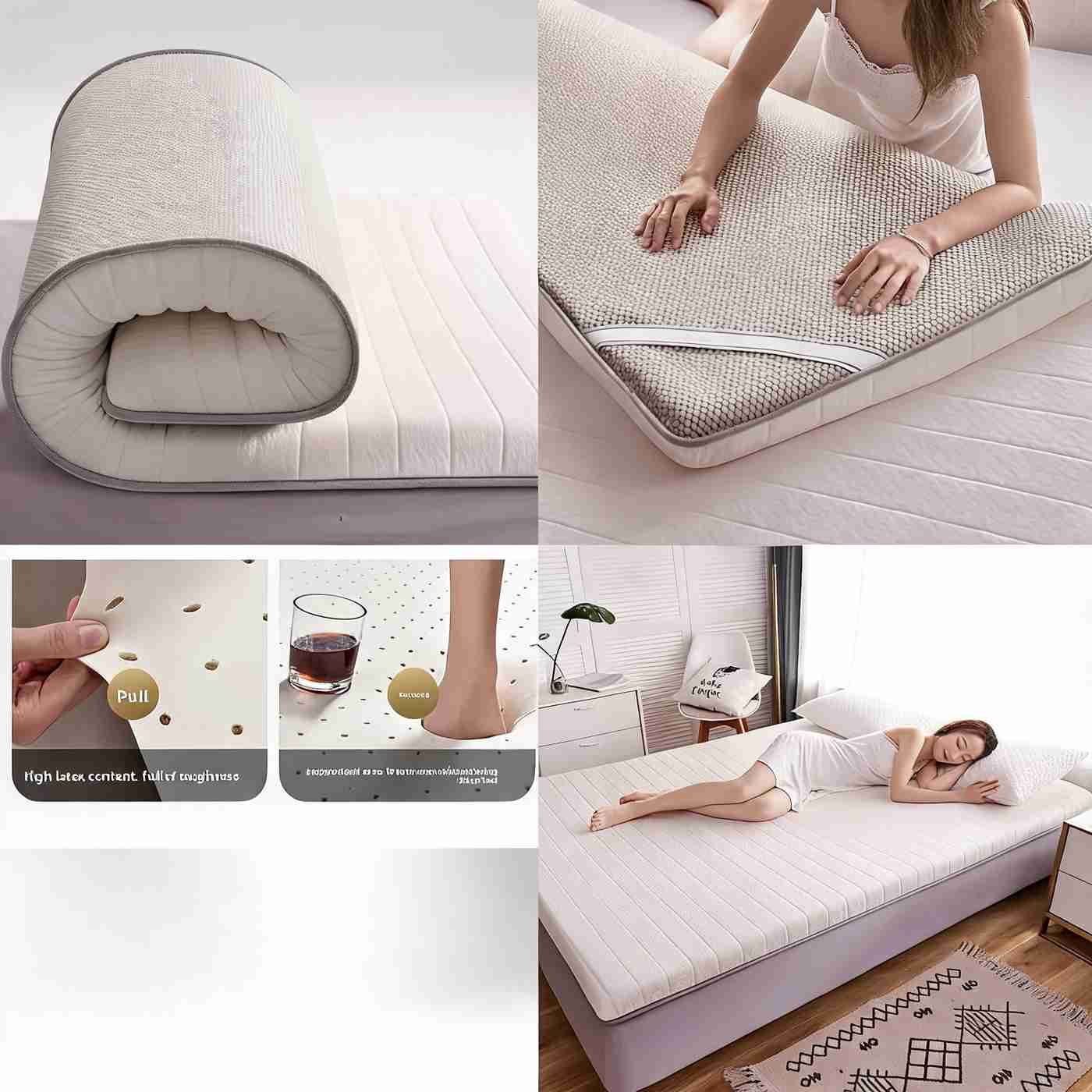 Latex Memory Foam Mattress Topper Pad for Pressure Relief VendulaCare 01