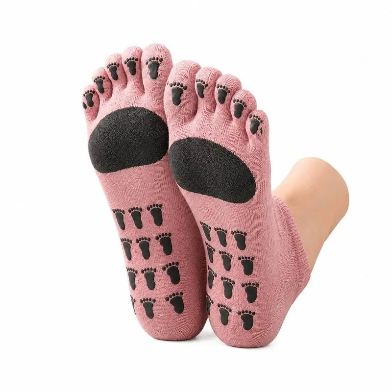 Leather Non-Slip Split-Toe Yoga Socks for Grip and Balance Vendula Care 1