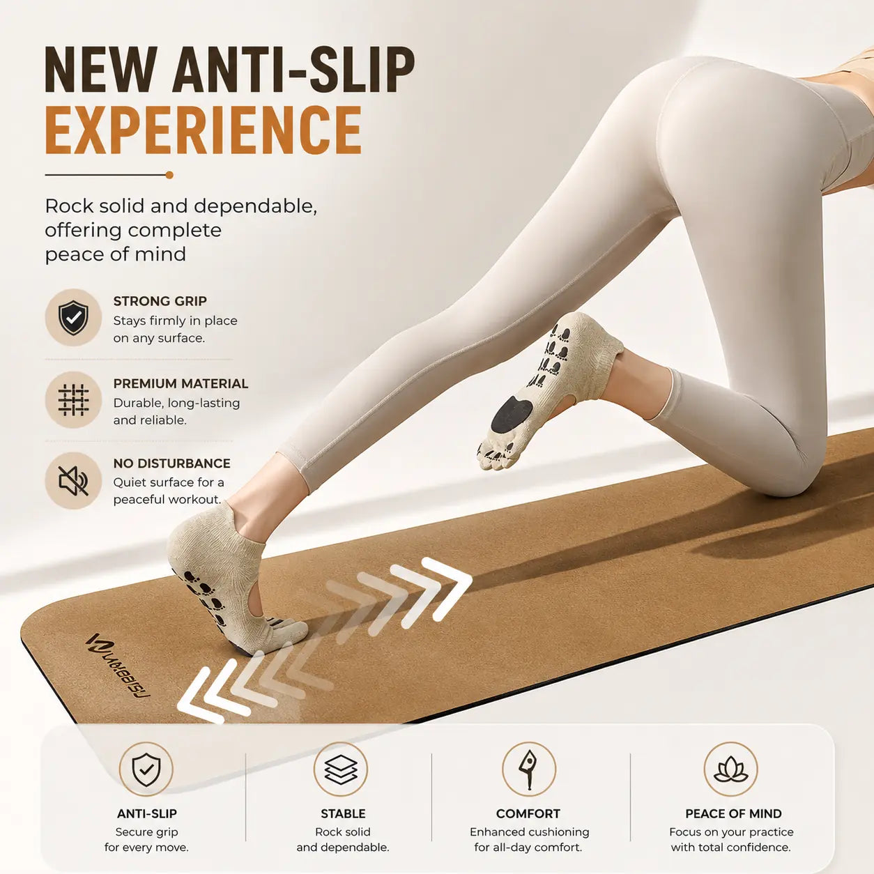Leather Non-Slip Split-Toe Yoga Socks for Grip and Balance Vendula Care 2