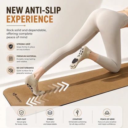 Leather Non-Slip Split-Toe Yoga Socks for Grip and Balance Vendula Care 2