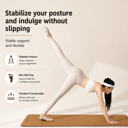 Leather Non-Slip Split-Toe Yoga Socks for Grip and Balance Vendula Care 4