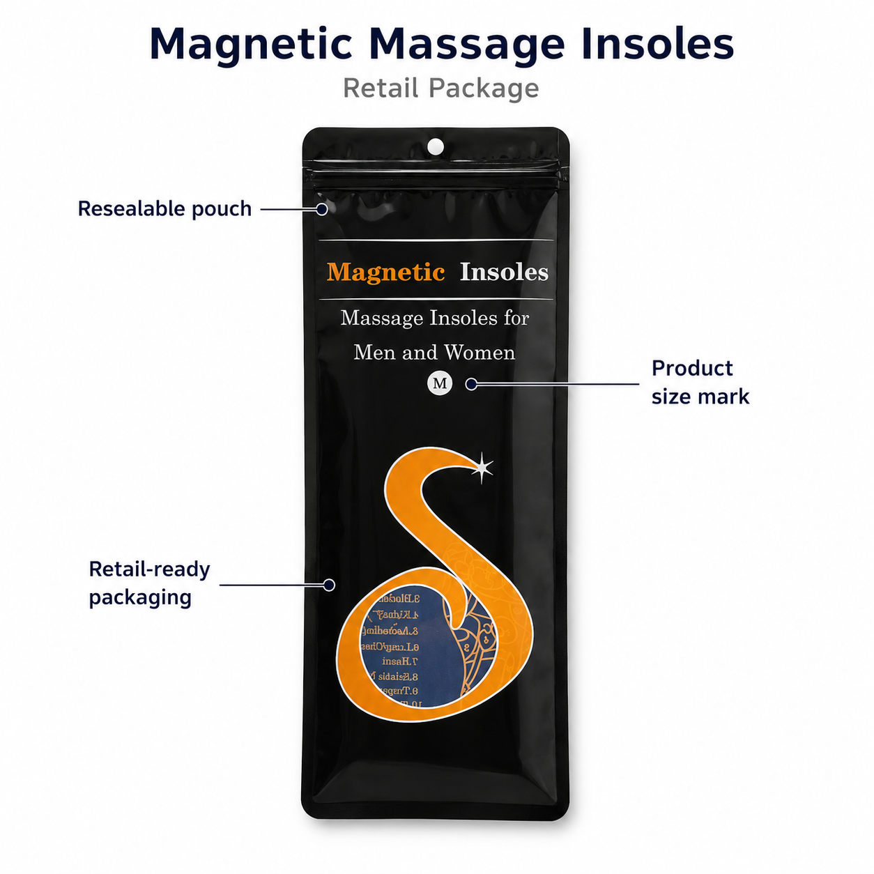 Magnetic Therapy Massage Insoles for Women's Running Shoes Vendula Care 08