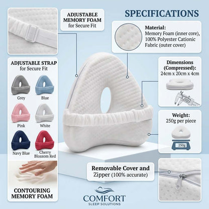 Memory Foam Knee Pillow for Side Sleepers & Leg Comfort Vendula Care (8)