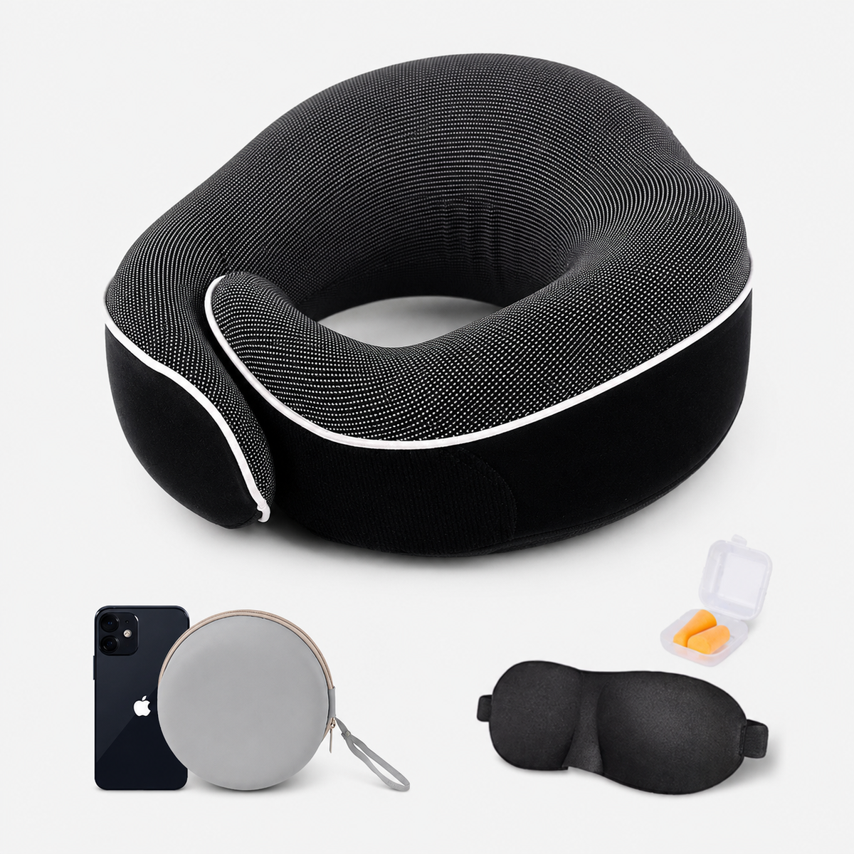 Memory Foam U-Shape Travel Neck Pillow with Storage Case VendulaCare 10
