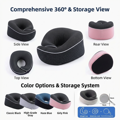 Memory Foam U-Shape Travel Neck Pillow with Storage Case VendulaCare 12