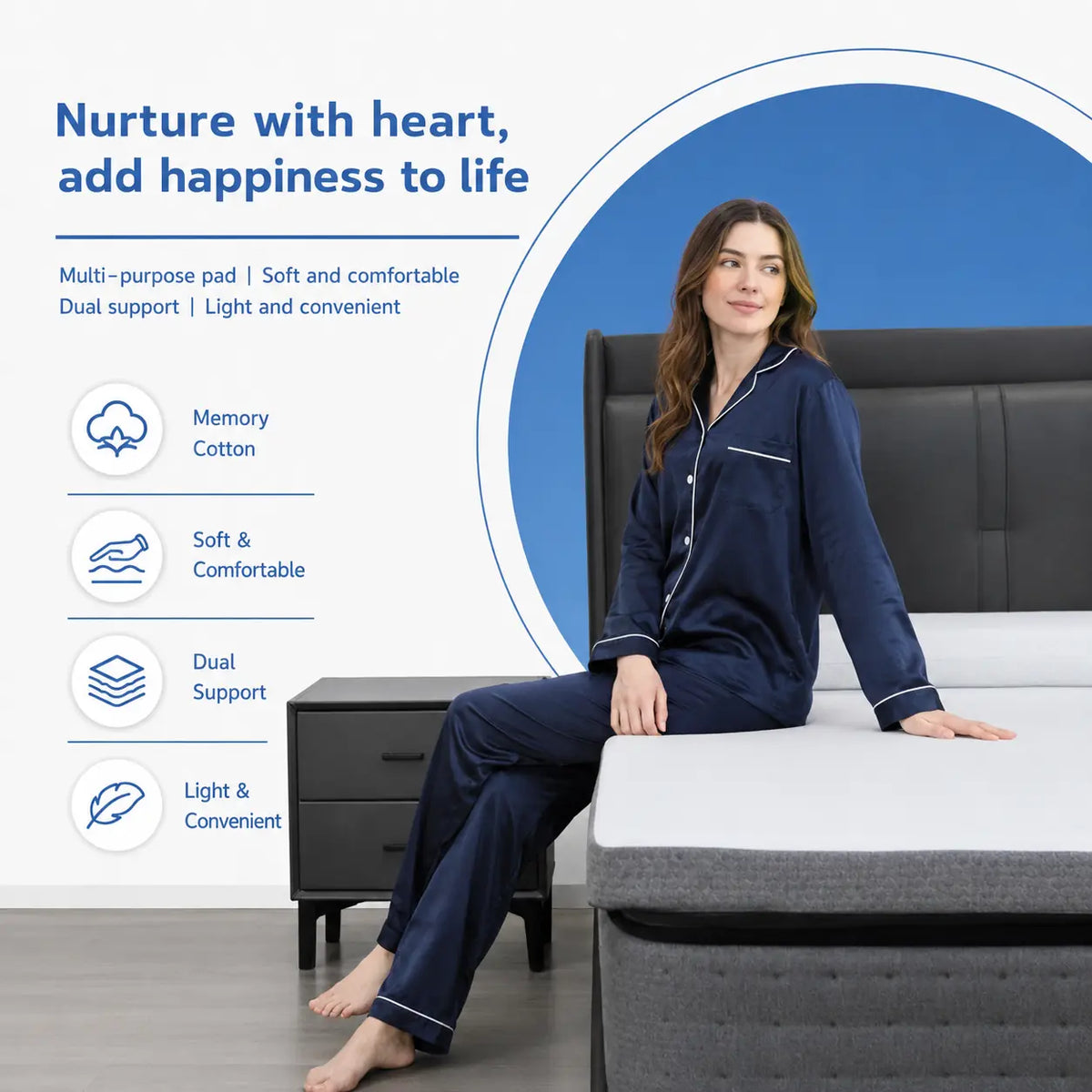 Memory Foam Anti-Bacterial Thin Mattress for Healthy Sleep Vendula care 01
