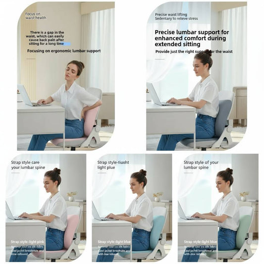 Memory Foam Back Cushion with Lumbar Support for Office Chair Vendula Care 02