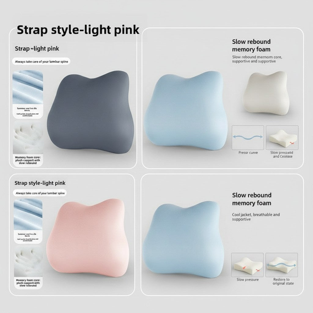 Memory Foam Back Cushion with Lumbar Support for Office Chair Vendula Care 06
