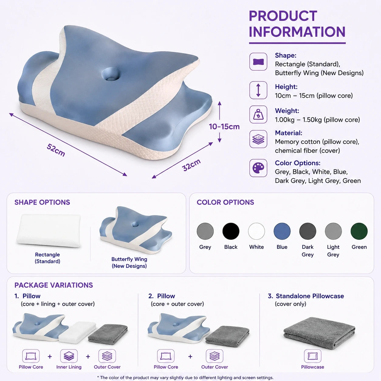 Memory Foam Cervical Support Pillow Neck & Shoulder Relief Vendula Care 3
