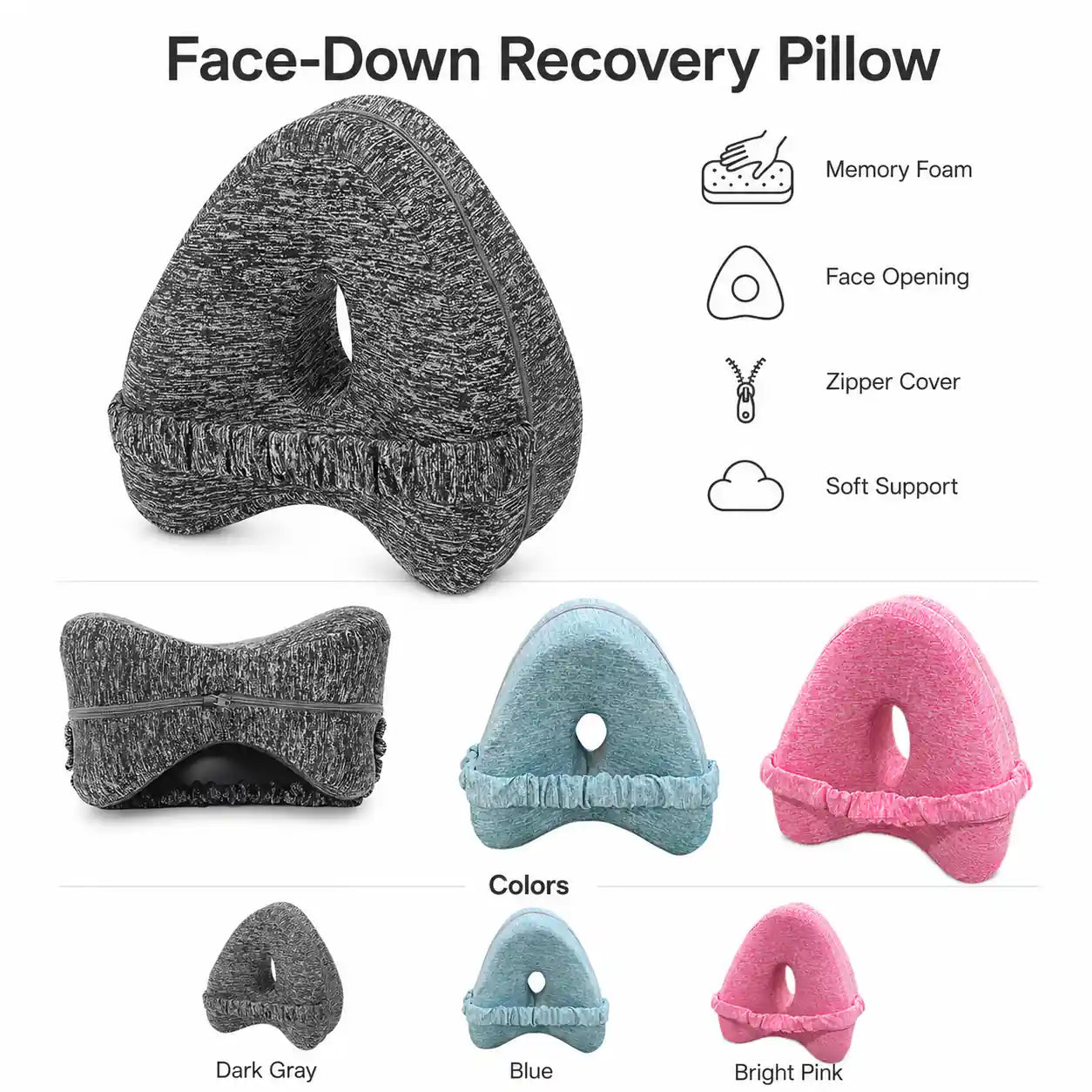 Memory Foam Leg Pillow for Hip, Knee & Back Pain Relief Sleep  Vendulacare 08.
